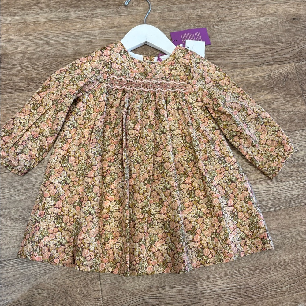 Bonpoint Floral Kids Blouse - Pink and Brown